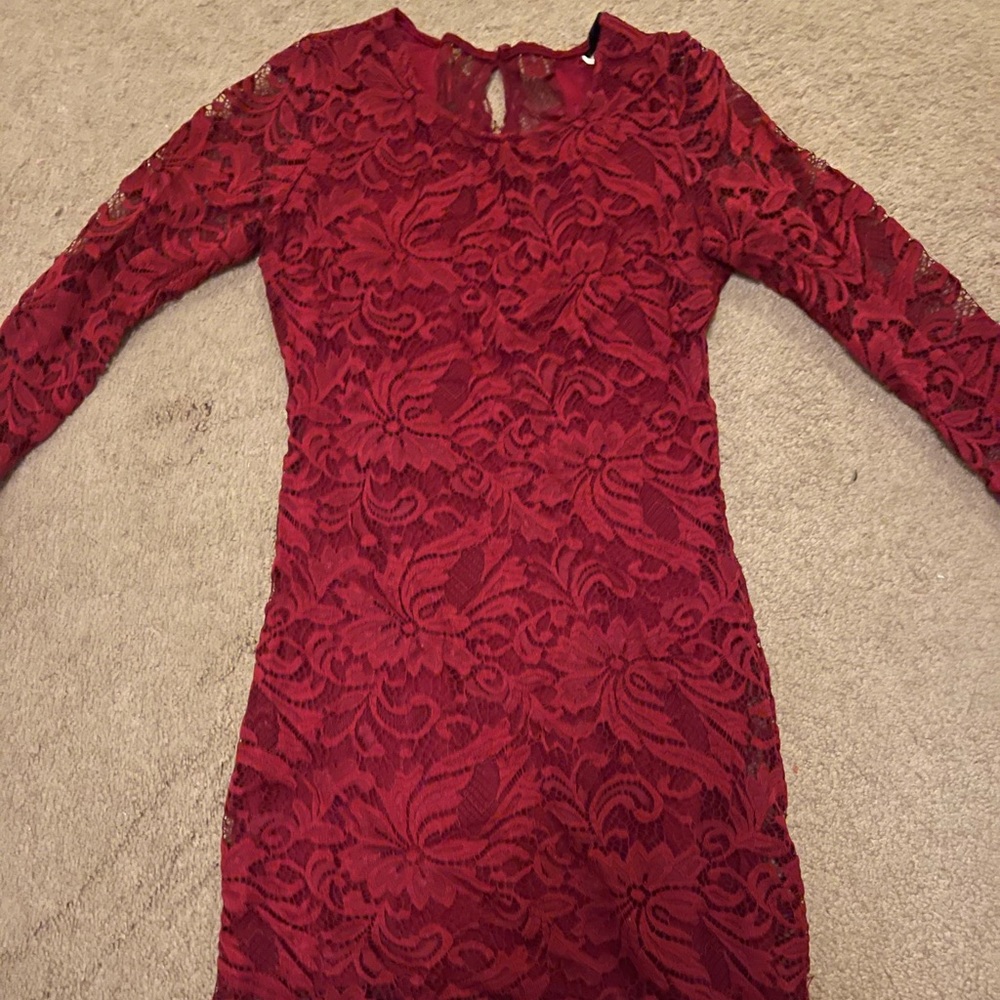 Red lace dress